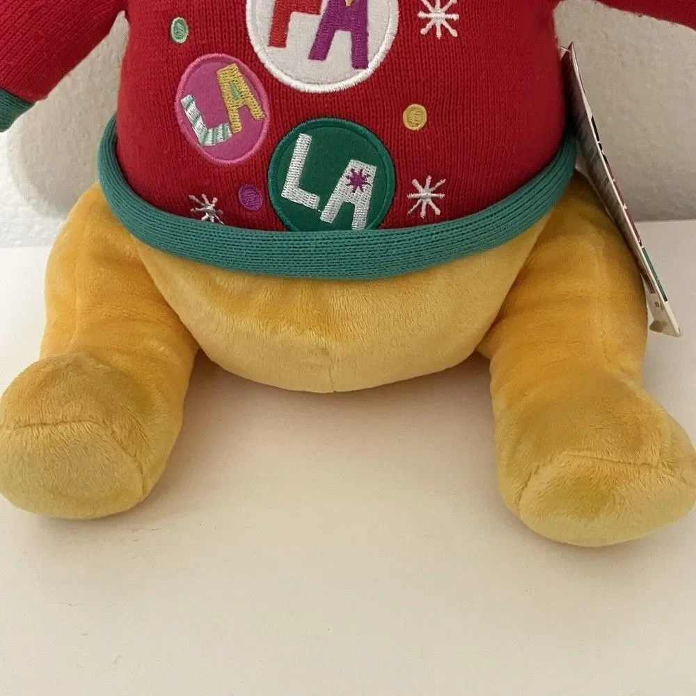 Disney Store Winnie the Pooh Christmas Bear Plush Fa La La Sweater w/ Tag